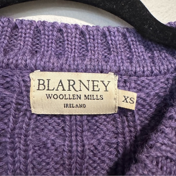Blarney Wollen Mills Cable Knit Fisherman Wool Sweater Ireland Crew Neck XS - Picture 3 of 5